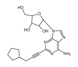 2-(3-cyclopentyl-1-propyn-1-yl)adenosine结构式