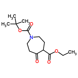 1-BOC-5-氧代氮杂环庚烷-甲酸乙酯结构式