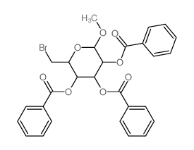 a-D-Glucopyranoside, methyl6-bromo-6-deoxy-, 2,3,4-tribenzoate结构式