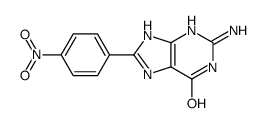 2-amino-8-(4-nitrophenyl)-3,7-dihydropurin-6-one结构式
