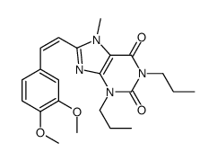 8-[(E)-2-(3,4-dimethoxyphenyl)ethenyl]-7-methyl-1,3-dipropylpurine-2,6-dione结构式