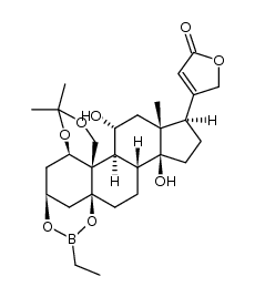 4-((2aR,2bS,5R,5aR,7R,7aS,7bR,11aR,13S,16aS)-15-ethyl-2b,7-dihydroxy-5a,10,10-trimethyldodecahydro-1H,8H,13H-13,16a-methanocyclopenta[5,6]naphtho[2,1-d][1,3]dioxino[5,4-e][1,3,2]dioxaborocin-5-yl)furan-2(5H)-one结构式