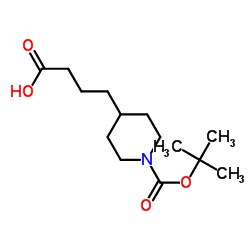 4-(N-Boc-4-哌啶基)丁酸结构式
