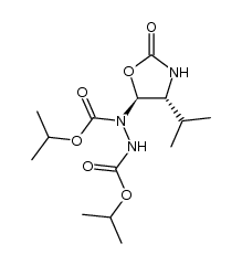 (4R,5S)-5-(1,2-bis(isopropoxycarbonyl)hydrazino)-4-isopropyl-2-oxazolidinone结构式