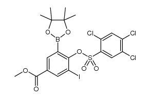 methyl 3-iodo-5-(4,4,5,5-tetramethyl-1,3,2-dioxaborolan-2-yl)-4-(((2,4,5-trichlorophenyl)sulfonyl)oxy)benzoate结构式