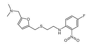 N-[2-[[5-[(dimethylamino)methyl]furan-2-yl]methylsulfanyl]ethyl]-4-fluoro-2-nitroaniline结构式