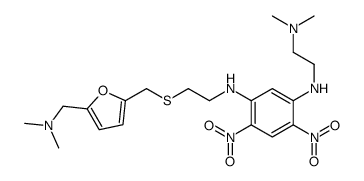 1-N-[2-(dimethylamino)ethyl]-3-N-[2-[[5-[(dimethylamino)methyl]furan-2-yl]methylsulfanyl]ethyl]-4,6-dinitrobenzene-1,3-diamine结构式