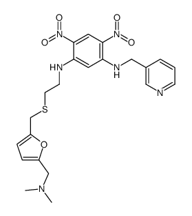 1-N-[2-[[5-[(dimethylamino)methyl]furan-2-yl]methylsulfanyl]ethyl]-4,6-dinitro-3-N-(pyridin-3-ylmethyl)benzene-1,3-diamine结构式