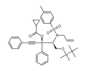 (3S,4S)-4-(N-allyl-4-methylphenylsulfonamido)-5-((tertbutyldimethylsilyl)oxy)-1,3-diphenylpent-1-yn-3-yl cyclopropanecarboxylate结构式