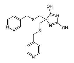 5,5-bis(pyridin-4-ylmethylsulfanylmethyl)imidazolidine-2,4-dione结构式