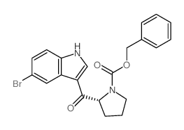 R-3-(N-苄氧基羰基吡咯烷-2-基羰基)-5-溴-1H-吲哚结构式