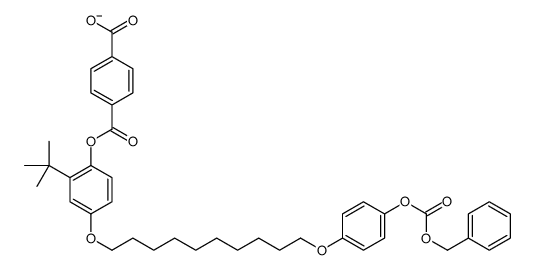 4-[2-tert-butyl-4-[10-(4-phenylmethoxycarbonyloxyphenoxy)decoxy]phenoxy]carbonylbenzoate结构式