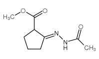 Cyclopentanecarboxylic acid, 2-(acetylhydrazono)-, methyl ester, (E)- (9CI)结构式
