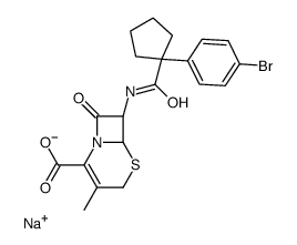 sodium,(6R,7R)-7-[[1-(4-bromophenyl)cyclopentanecarbonyl]amino]-3-methyl-8-oxo-5-thia-1-azabicyclo[4.2.0]oct-2-ene-2-carboxylate结构式