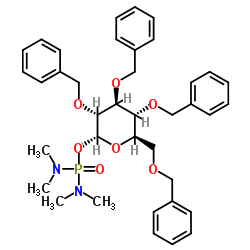 2,3,4,6-四-O-苄基-α-D-吡喃葡萄糖基 N,N,N',N'-四甲基二氨基磷酸酯结构式