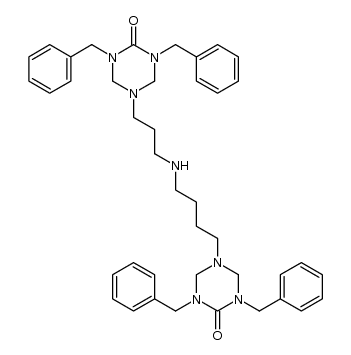 4-aza-1,3-bis(1,3-dibenzylhexahydro-2-oxo-1,3,5-triazin-5-yl)octane结构式