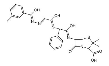 (2S,5R,6R)-3,3-dimethyl-6-[[2-[[(2E)-2-[(3-methylbenzoyl)hydrazinylidene]acetyl]amino]-2-phenylacetyl]amino]-7-oxo-4-thia-1-azabicyclo[3.2.0]heptane-2-carboxylic acid结构式