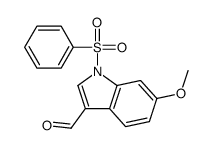 1-(benzenesulfonyl)-6-methoxyindole-3-carbaldehyde结构式