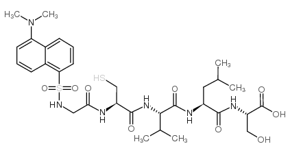 Dansyl-Gly-Cys-Val-Leu-Ser-OH结构式