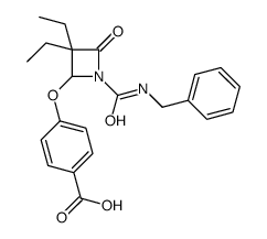 4-((4-carboxyphenyl)oxy)-3,3-diethyl-1-(((phenylmethyl)amino)carbonyl)-2-azetidinone结构式