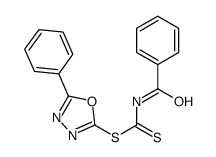 (5-phenyl-1,3,4-oxadiazol-2-yl) N-benzoylcarbamodithioate结构式
