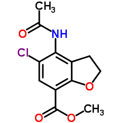 4-乙酰胺氨基-5-氯-7-苯并呋喃甲酸甲酯结构式
