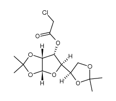(3aR,5R,6R,6aR)-5-((R)-2,2-dimethyl-1,3-dioxolan-4-yl)-2,2-dimethyltetrahydrofuro[2,3-d][1,3]dioxol-6-yl 2-chloroacetate结构式