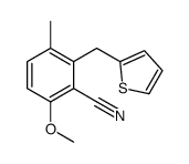 6-methoxy-3-methyl-2-(thiophen-2-ylmethyl)benzonitrile结构式