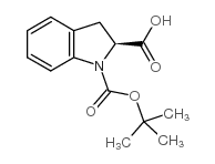 N-叔丁氧羰基-L-吲哚啉-2-甲酸结构式