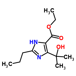4-(1-羟基-1-甲基乙基)-2-丙基-1H-咪唑-5-羧酸乙酯结构式