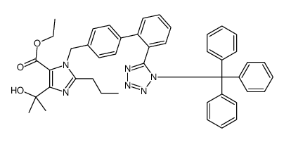 4-(1-羟基-1-甲基乙基)-2-丙基-1-[4-[2-(三苯甲基四氮唑-5-基)苯基]苯基]甲基咪唑-5-羧酸乙酯结构式