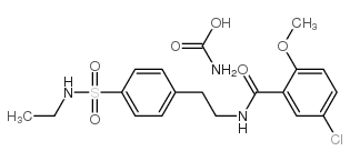 4-[2-(5-氯-2-甲氧基苯甲酰胺基)乙基]苯磺酰胺氨基甲酸乙酯结构式