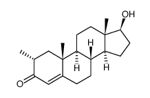 17&beta;-hydroxy-2&alpha;-methyl-4-androsten-3-one结构式