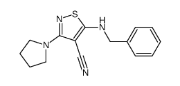 5-(Benzylamino)-3-(1-pyrrolidinyl)-1,2-thiazole-4-carbonitrile结构式