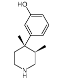 (+)-(3R,4S)-3,4-DIMETHYL-4-(3-HYDROXYPHENYL)PIPERIDINE结构式