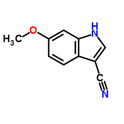 6-甲氧基-1H-吲哚-3-甲腈结构式
