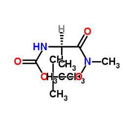 (R)-1-(甲氧基(甲基)氨基)-1-氧代-2-丙基氨基甲酸叔丁酯结构式