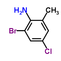 2-溴-4-氯-6-甲基苯胺结构式