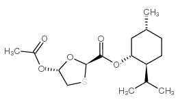 (2R,5R)-L-Menthyl-5-(acetyloxy)-1,3-oxathiolane-2-carboxylate结构式