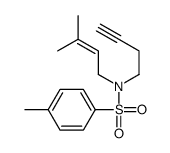 N-but-3-ynyl-4-methyl-N-(3-methylbut-2-enyl)benzenesulfonamide结构式