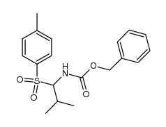 benzyl N-[1-((p-methylphenyl)sulfonyl)-2-methypropyl]carbamate结构式