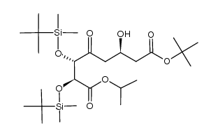 isopropyl (2S,3S,6R)-7-t-butoxycarbonyl-2,3-bis(t-butyldimethylsilyloxy)-6-hydroxy-4-oxoheptanoate结构式