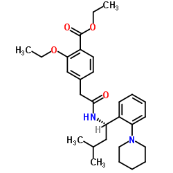(+)-2-乙氧基-4-(N-3-甲基-1(S)-(2-(1-哌啶基)苯基)-丁基)羰基甲基)结构式