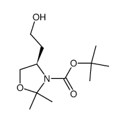 4-(2-羟基乙基)-2,2-二甲基噁唑啉-3-羧酸-(S)-叔丁酯结构式