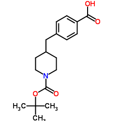 4-((1-(tert-butoxycarbonyl)piperidin-4-yl)methyl)benzoic acid结构式