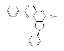 methyl (2S,4R)-2,3:4,6-di-O-benzylidene-&alpha;-D-glucopyranoside结构式