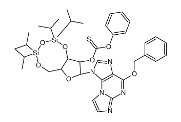 O6-Benzyl-N2,3-etheno-2'-phenoxythioxomethyl-3',5'-O-[tetrakis(isopropyl)-1,3-disiloxanediyl] Guanosine结构式