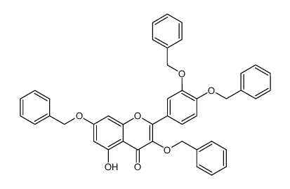 3,7-bis(benzyloxy)-2-[3,4-bis(benzyloxy)phenyl]-5-hydroxy-4H-1-benzopyran-4-one结构式