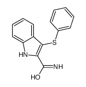 3-phenylsulfanyl-1H-indole-2-carboxamide结构式