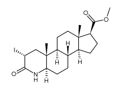 methyl (2α,5α,17β)-2-iodo-3-oxo-4-aza-5-androstane-17-carboxylate结构式